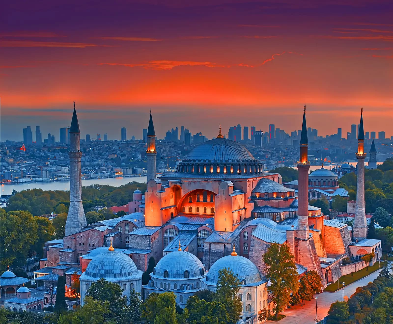 Blue Mosque at sunset, Istanbul