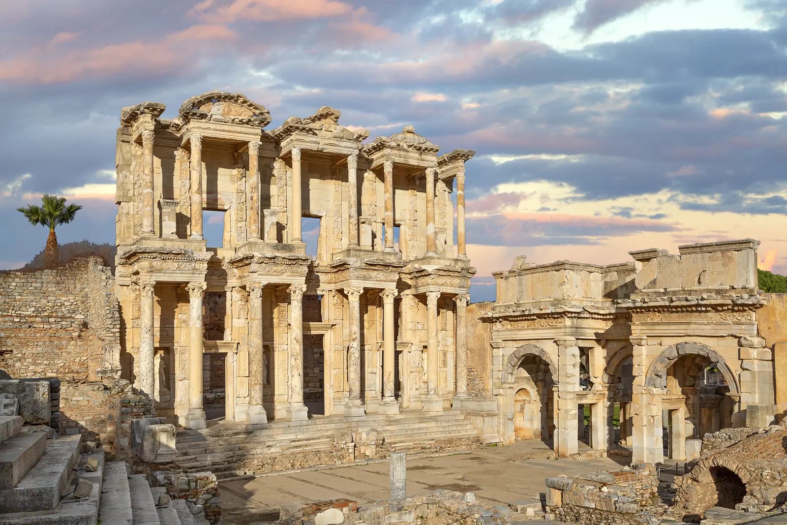 Library of Celsus in evening light, Ephesus
