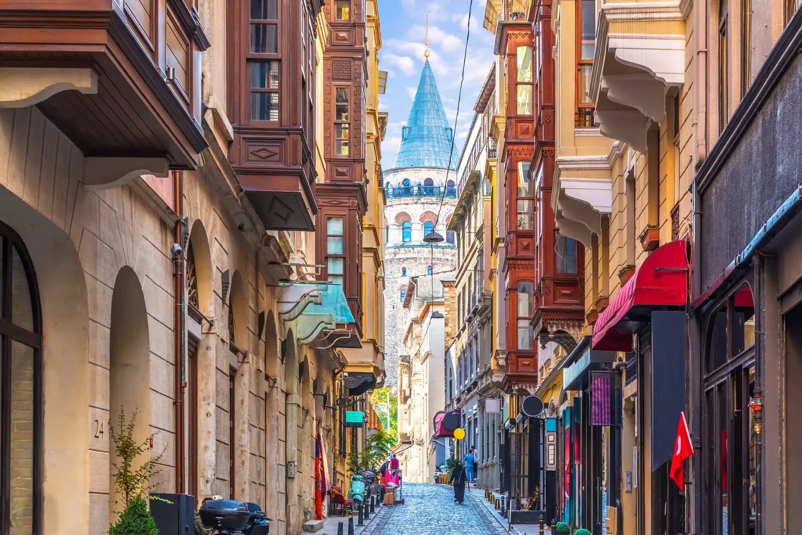 Street leading up to Galata Tower, Istanbul