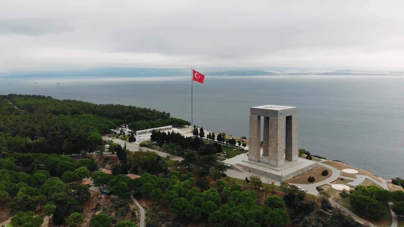 Canakkale Martyrs' Memorial from above, Gallipoli