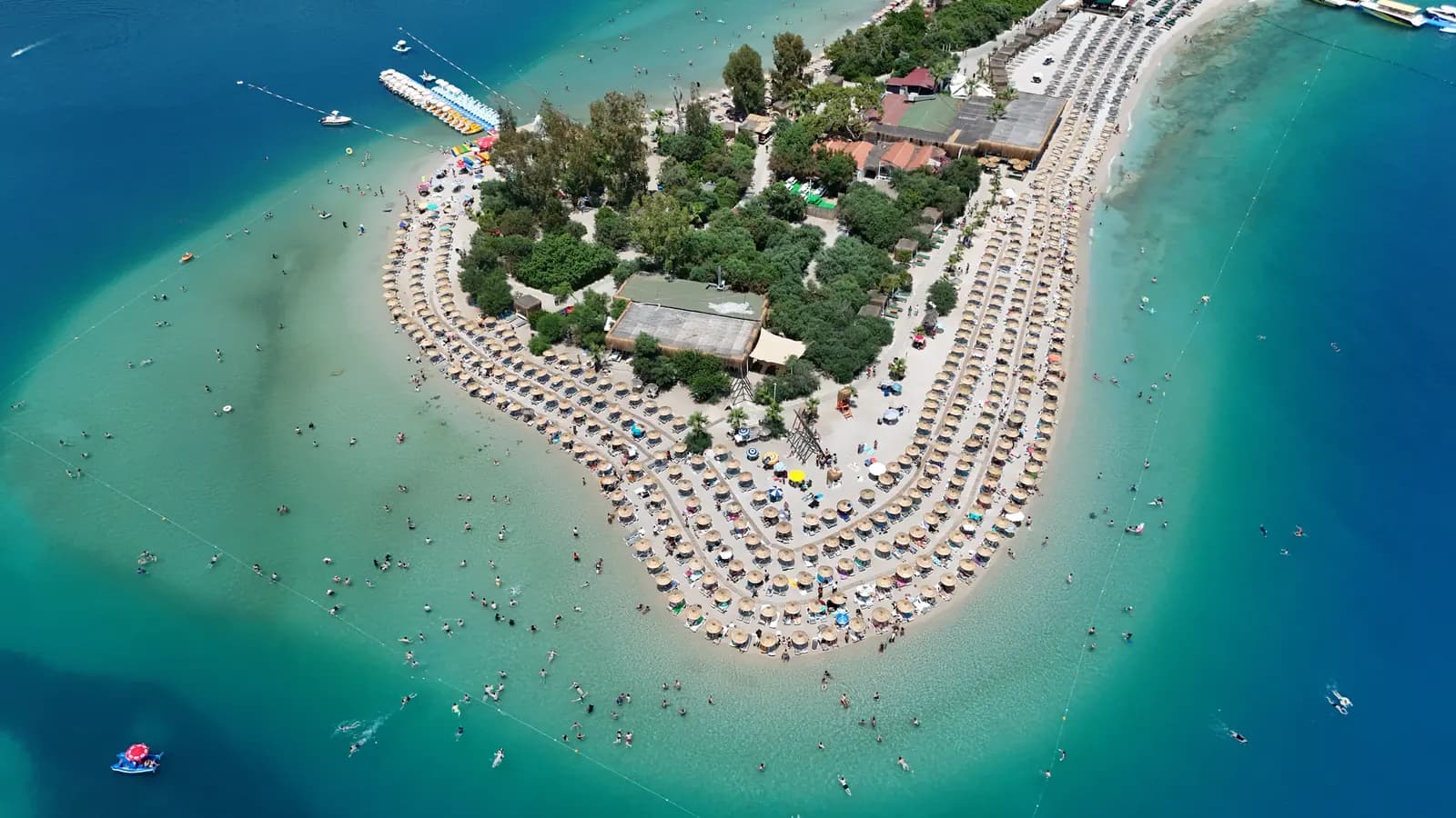 Oludeniz beach and the Blue Lagoon from above