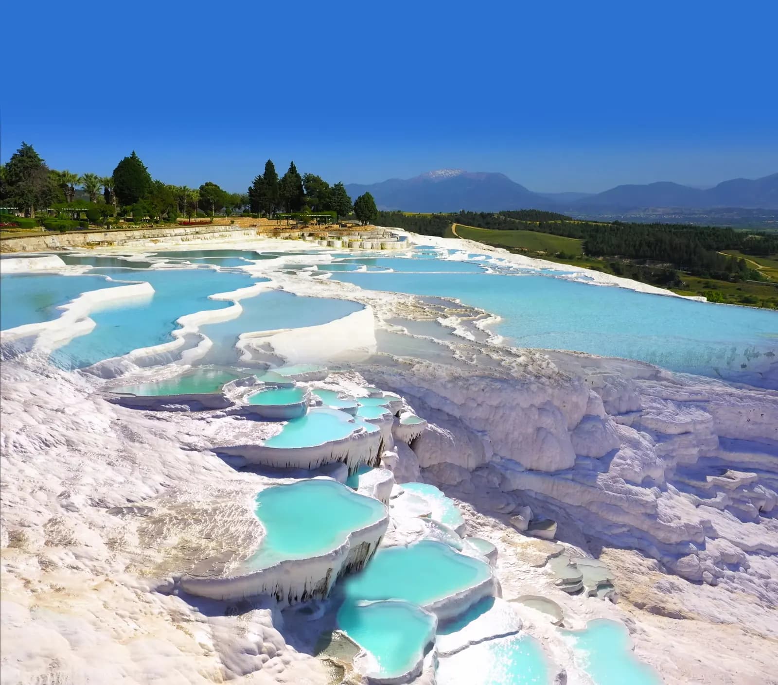 Turquoise pools on the Pamukkale terraces