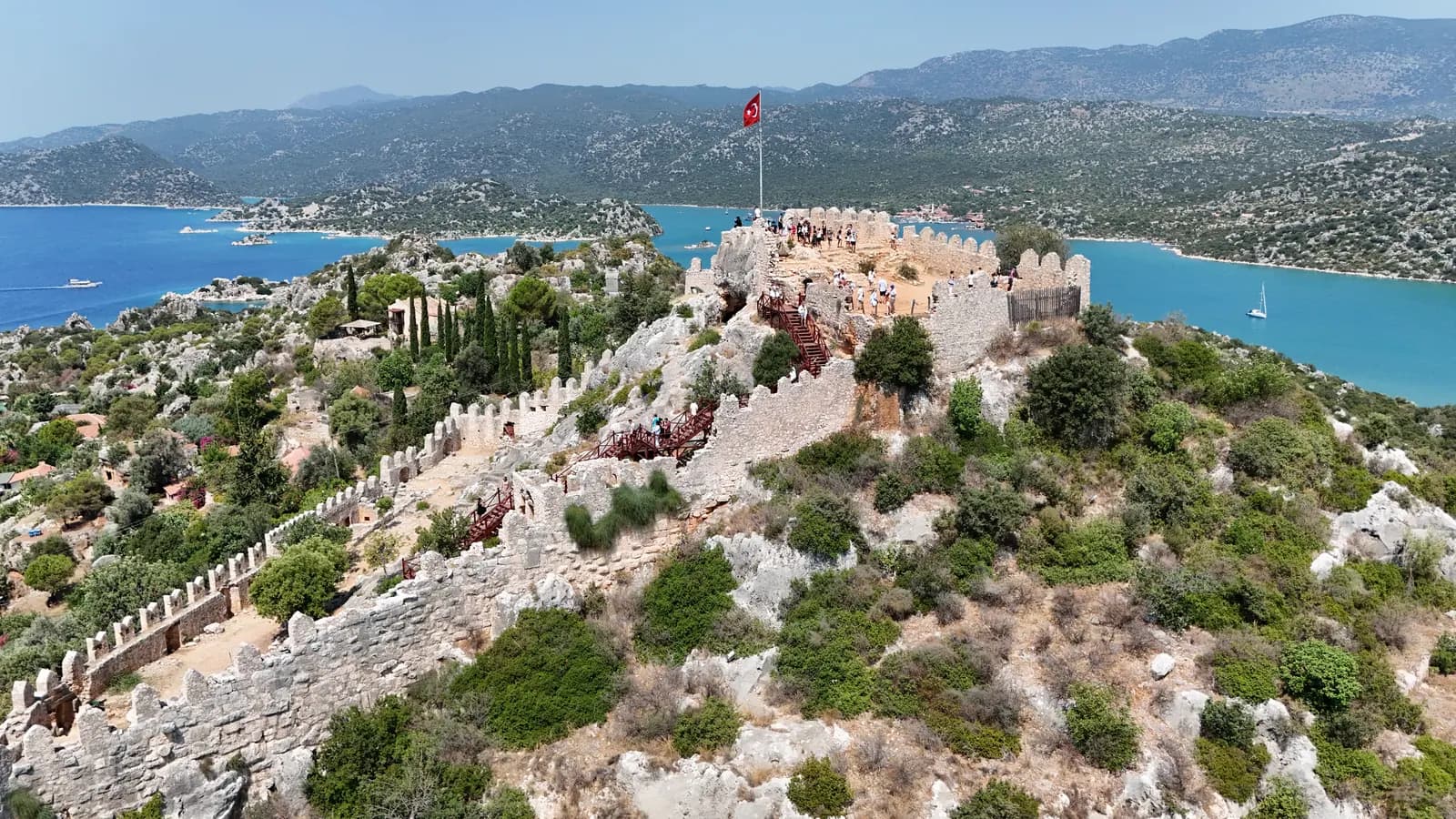 Simena Castle and Kalekoy from the air